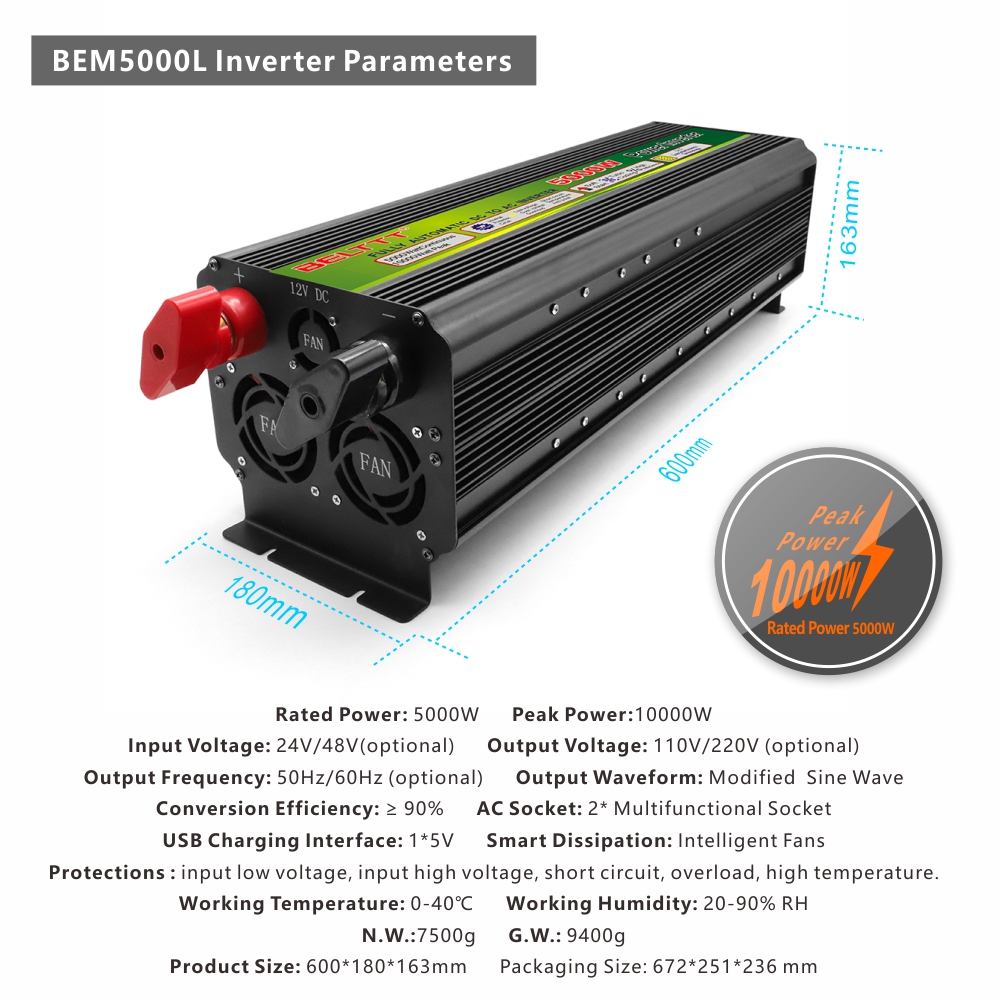 BELTTT 5000W modified sine wave inverter