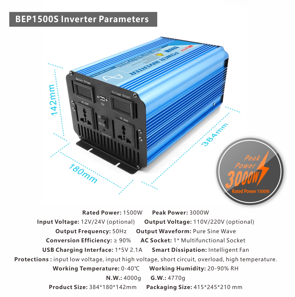 BELTTT 1500W pure sine wave inverter